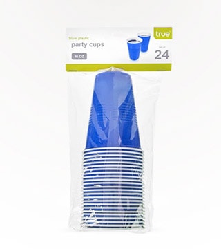True Brand 16 oz Blue Party Cups 24 Cans 12oz