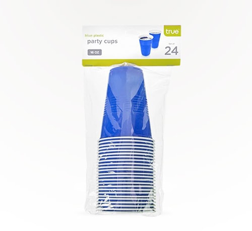 True Brand 16 oz Blue Party Cups 24 Cans 12oz