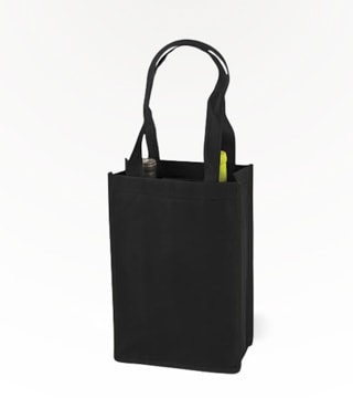 True Brand 2 Bottle Non-Woven Black Tote Single