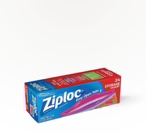 Ziploc Double Zipper Storage Quart 25 Pack