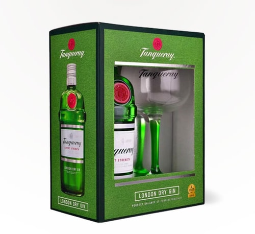 Tanqueray London Dry Gin Gift Set with Glass 750ml (Bottle)