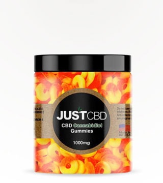 JustCBD Gummies Peach Rings 1000 mg 11 oz