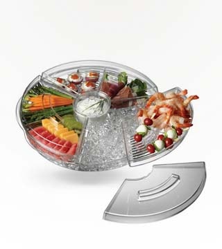 Appetizers On Ice Acrylic Tray Cheese Serveware Single