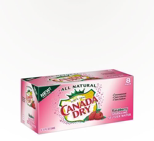 Canada Dry Raspberry Seltzer Water 8 Cans (12oz)