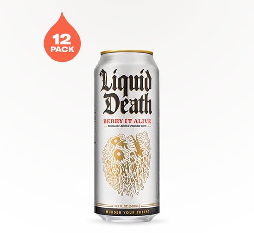 Liquid Death Sparkling Water Berry It Alive 12 cans 16.9 oz