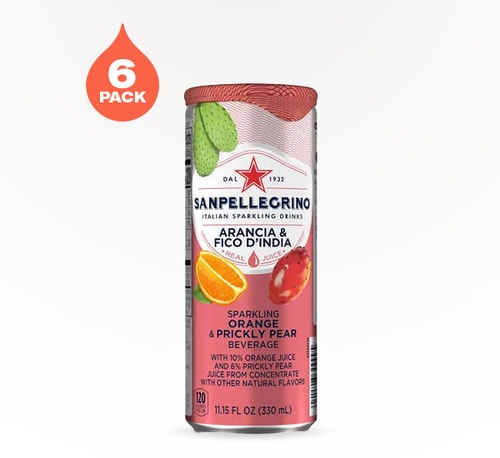 San Pellegrino Aranciata E Fico D'India Prickly Pear and Orange 6 cans 11.15 oz
