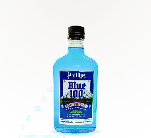 Phillips 100 Proof Blue Peppermint Liqueur 375ml (Bottle)