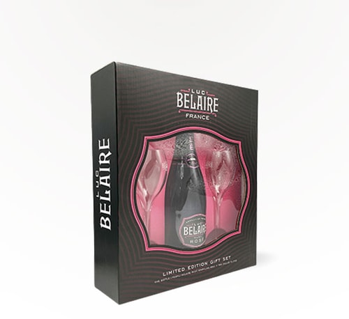 Luc Belaire Rare Rosé Gift Set with Two Flute Glasses 750ml (Bottle)