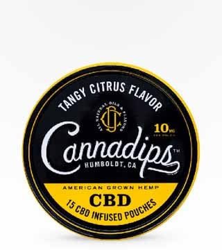Cannadips CBD Pouches Tangy Citrus 10 mg 15 Pouches