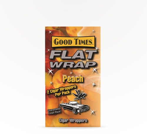 Good Times Flat Wrap Peach Cigar Wrap 2 count