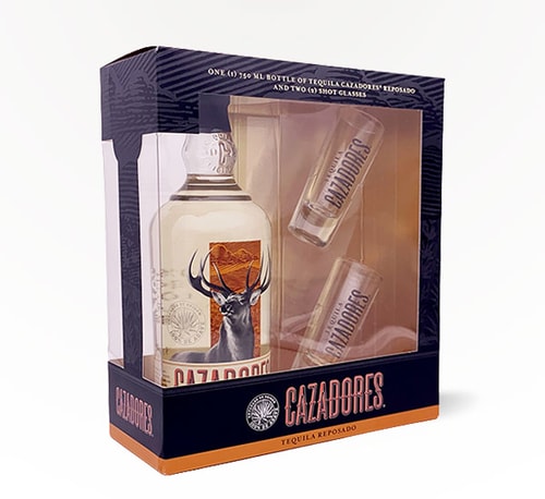 Cazadores Reposado Tequila Gift Set with Two Shot Glasses 750ml Bottle