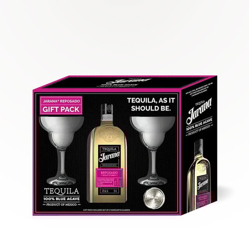 Jarana Reposado Tequila Gift Set with Two Margarita Glasses 750ml (Bottle)