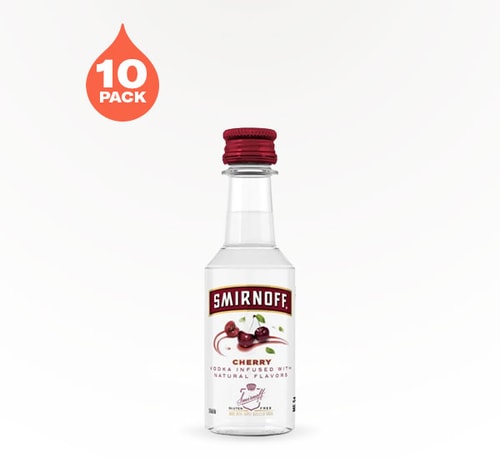 Smirnoff Cherry Vodka 10 Bottles (50ml)