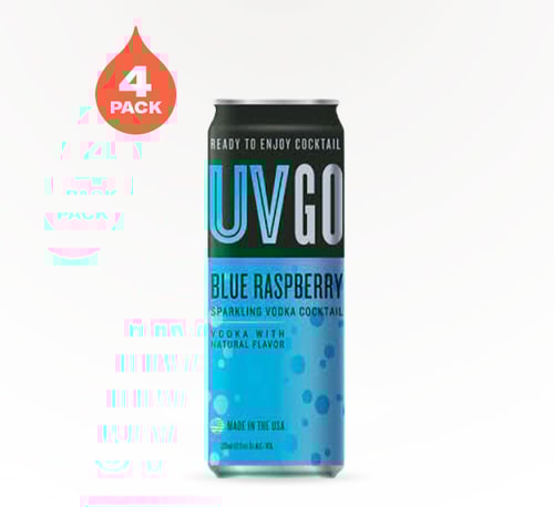 UV Go Blue Raspberry Sparkling Vodka 4 Cans (12oz)