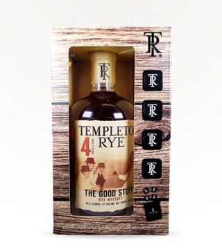 Templeton 4 Year Small Batch Rye Whiskey Gift Set with Whiskey Stones 750ml (Bottle)